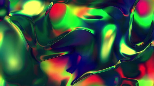 Abstract iridescent liquid fluid background with holographic metallic waves. perfect for creative branding, futuristic technology backdrops, fashion marketing, luxury wallpaper, high-end digital art.