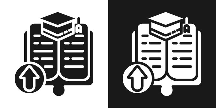 Course Content Icon In Black And White Glyph Style