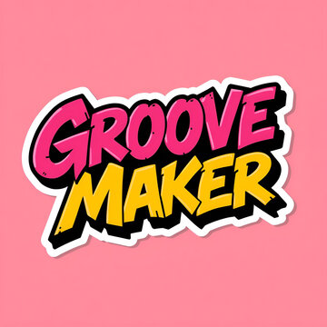 Groove Maker text logo with vibrant colors and a retro comic book style.