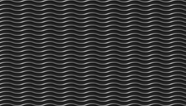 Steel black wave curved pattern metal texture seamless for decoration