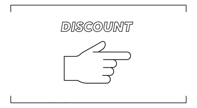 Discount Arrow Hand Pointer Icon, Business Offer Sale Promotion