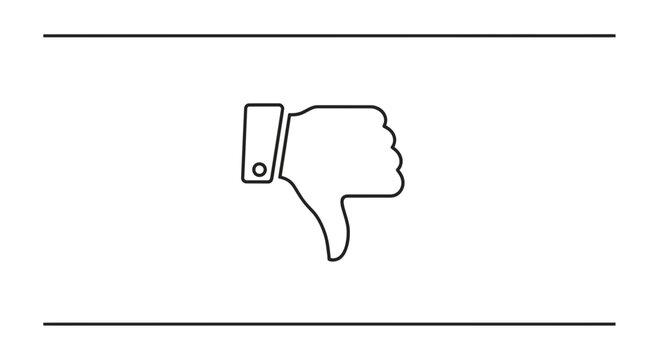Dislike Icon, Thumbs Down Gesture, Negative Feedback Symbol, Rejection, disapproval