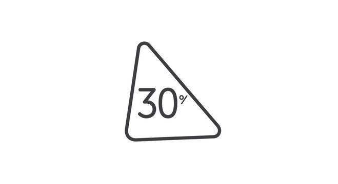 Discount Triangle Icon with 30 Percent Symbol, Sale Offer, Marketing Promotion