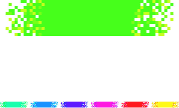visual pixel banner cartoon. branding colorful, vibrant resolution, layout format visual pixel banner sign colorful illustration