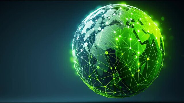 abstract business connection of line from nail node to node on world map background Innovation network points Earth's surface	