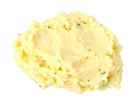 Creamy mashed cauliflower isolated for food bloggers for the clear design of healthy low-carb recipes on a transparent background to promote a conscious diet