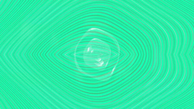 Abstract teal and green wavy lines with central bright spot an composition