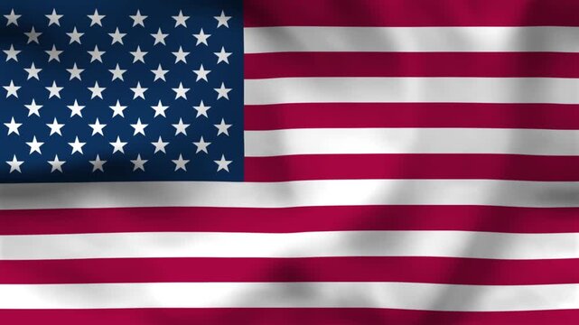 High-quality top-down view of the American flag on wavy cloth. Features stars and stripes. Ideal for Independence Day, national holidays, and patriotic themes.