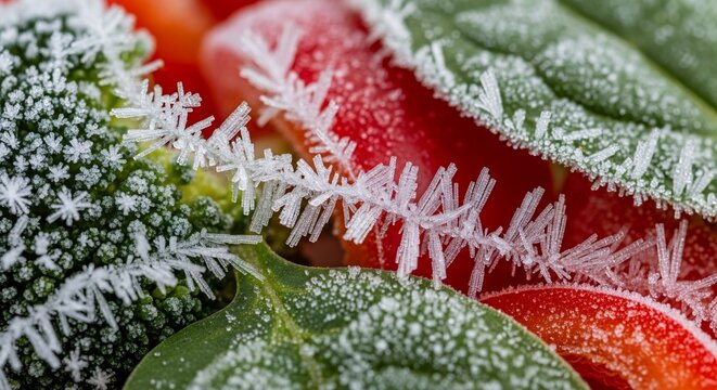 Frozen vegetables close up