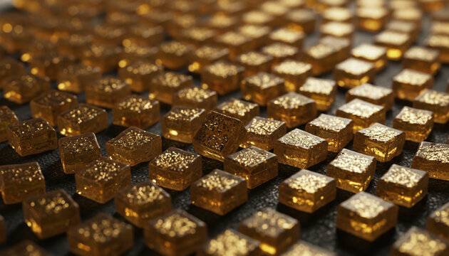 Venetian gold smalti mosaic tiles texture with 24k gold leaf inside glass