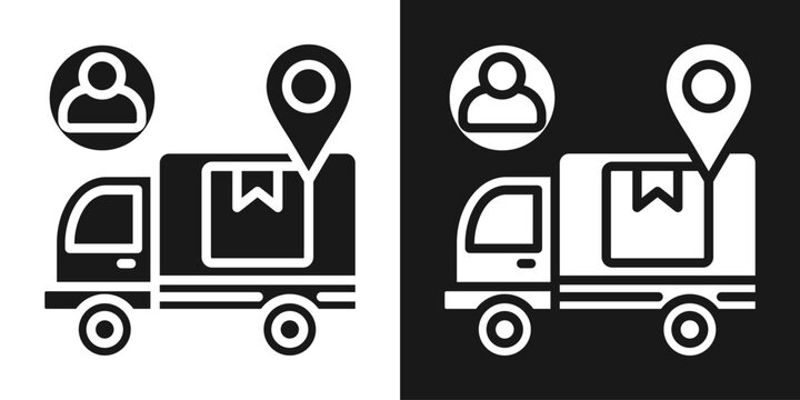 Delivery Location Icon In Black And White Glyph Style