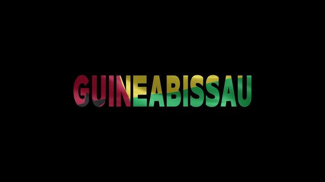 Guinea-Bissau Country Name in Vibrant Rainbow Colors on Black Background