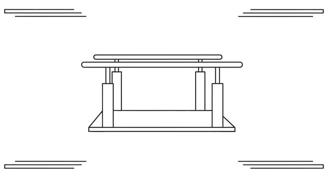 Gymnastics Parallel Bars Icon, Sports Equipment, Fitness Training, Exercise Equipment, Vector Illustration
