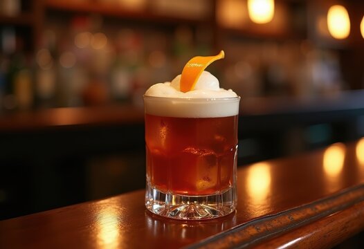 Timeless Orange Peel Old Fashioned Dramatic Vintage Speakeasy Elegance Classic Winter Bar Lounge