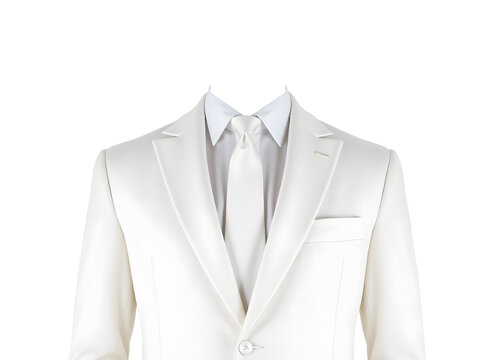 &ldquo;Formal sgi white court suit with sgi white  shirt and sgi white  tie, no head, clean neck cut, front-facing passport photo style, plain white background, studio lighting, high resolution, realistic