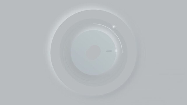 White abstract neomorphism animation of moving dots in concentric circles on a light gray background for a modern technology interface