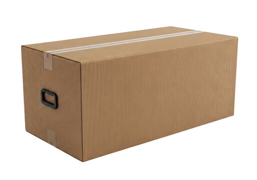 Wooden speaker with handle and volume knob on wooden shelf isolated on transparent background