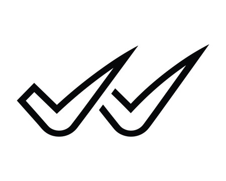 Double check mark symbol isolated on transparent background graphic design element.