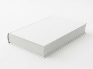 Fototapeta premium A thick, blank, white book with a clean, simple design and visible pages
