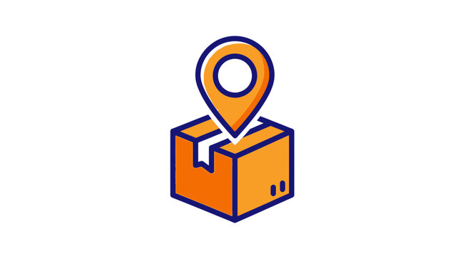 Delivery Tracking Location Icon Illustrating Package Shipment and Global Logistics