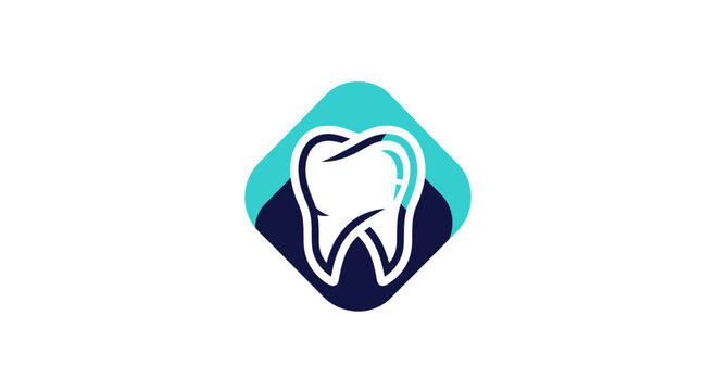 Dental Tooth Logo Design Minimalistic Representation In Diamond Shape Concept