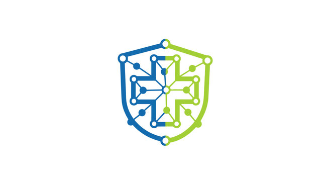 Digital Healthcare Shield Icon: A Synergistic Fusion of Modern Technology and Health