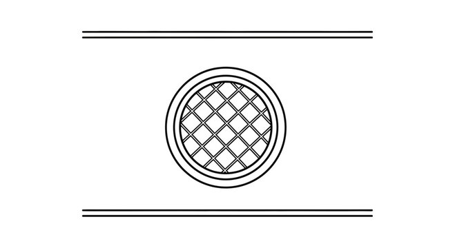 Minimalist Geometric Circle Pattern with Parallel Lines - Abstract Design Element