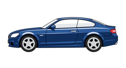 Obraz premium Modern Blue Sports Coupe Car - Side View Illustration