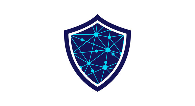 Digital Shield Showing Network Connections And Data Protection Concept Illustration