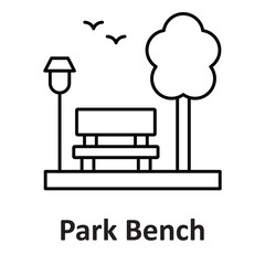 Naklejka premium Park Bench Vector Icon which can easily modify or edit