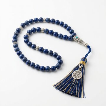 Islamic prayer beads for Eid ul Adha isolated on white background stock photography
