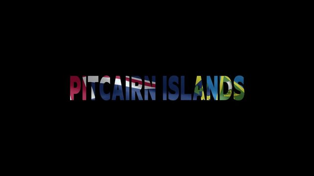 Pitcairn Islands neon sign glowing in dark background with colorful gradient lighting