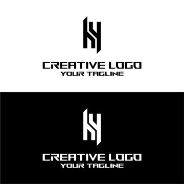 creative letter logo hy design vector