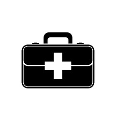 Fototapeta premium Iconic First Aid Kit Silhouette - Healthcare Emergency Symbol
