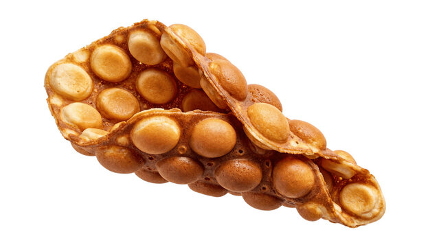 Delicious bubble waffle isolated PNG on transparent background