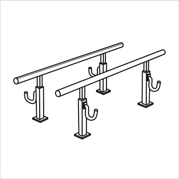 Gymnastics Parallel Bars Outline - Training Equipment Icon