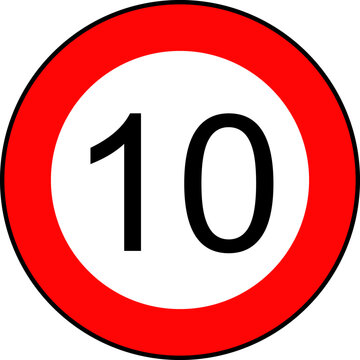 Speed Limit 10 kmh Traffic Sign Vector