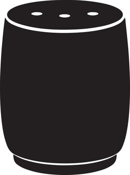 Smart speaker silhouette icon modern voice assistant technology illustration