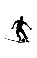 Obraz premium Silhouette of a person playing football with a ball
