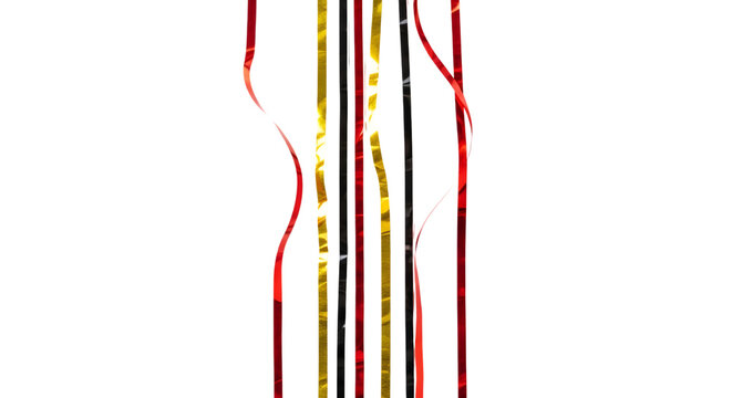 Germany flag ribbons red black and gold streamers isolated on transparent background