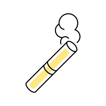 Cigarette smoke icon. Healthcare and smoking line symbol. Color.