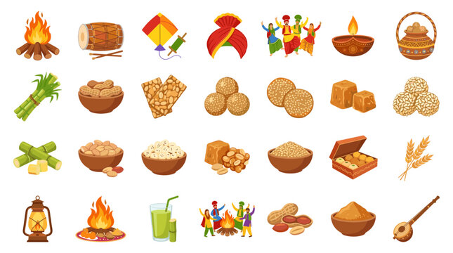 Indian festival of Lohri food celebration and traditions including bonfire kite sweets and cultural elements
