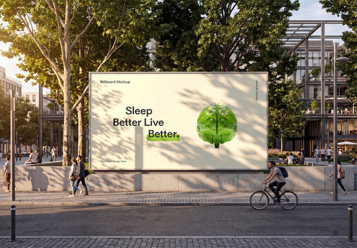 Realistic City Billboard Advertising Mockup