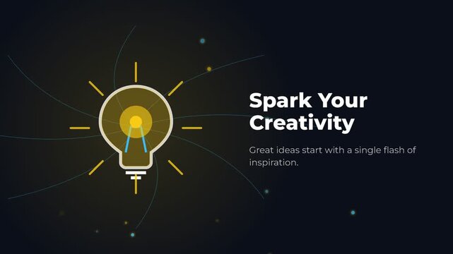 A glowing lightbulb icon on a dark background, symbolizing the spark of creativity and the emergence of a brilliant idea, representing inspiration and innovative thinking for problem-solving