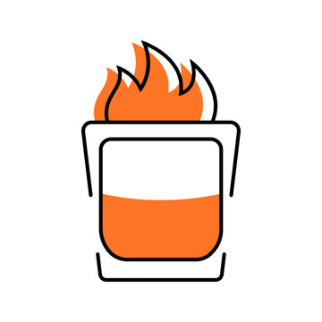 B52 shot icon. Food and shots line symbol. Color.