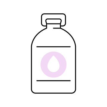 Demineralized water icon. Science and water purification line symbol. Color.