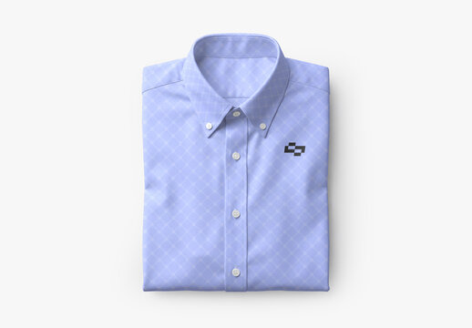 Folded Men's Formal Shirt Mockup