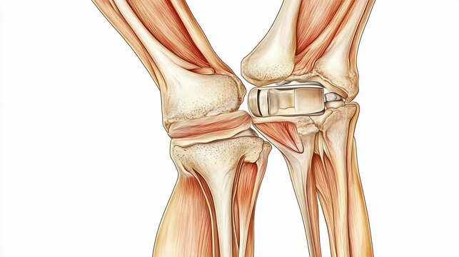 Anatomical Illustration of the Human Wrist Joint with Ligaments and Tendons