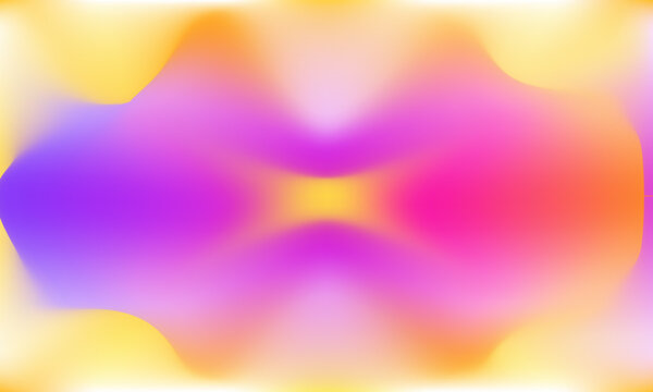 Gradient background with y2k aesthetic. Sunset ombre gradation. Summer blur trendy backdrop with rainbow tones. Vibrant vector warm background with yellow, magenta and violet for femtech presentation.