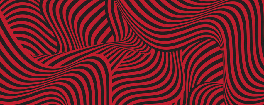 Abstract Red Psychedelic Wavy Background